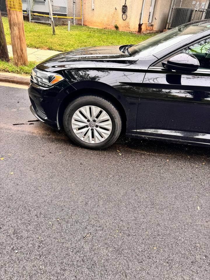 Mobile Tire Repair 2 Front tire on a black car after mobile tire service